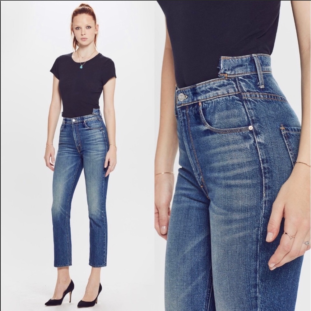 MOTHER Denim Dazzler Shift Crop Sin Suffer NWT